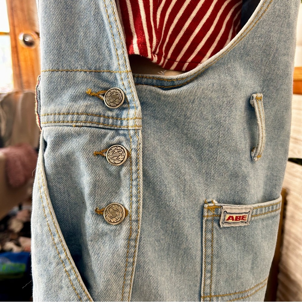 Vintage light Denim shortalls - Picture 6 of 6
